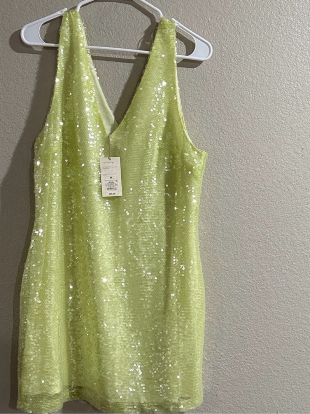 a new day Lime Sequin Mini Dress